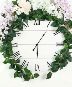 Silkflowersfactory 5 Feet | Real Touch Green Poplar Leaves Artificial Garland Vines Garlands