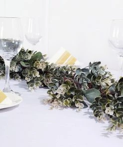 Silkflowersfactory Plant Garlands 6 Feet | Real Touch Artificial Eucalyptus & Boxwood Garland
