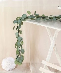 Silkflowersfactory Garlands 6.5 Feet | Eucalyptus Garland Artificial Greenery 16 Silkflowersfactory Garlands 6.5 Feet | Eucalyptus Garland Artificial Greenery