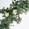 Silkflowersfactory 6 Feet | Faux Eucalyptus Garland With 8 Ivory Roses 2 Silkflowersfactory 6 Feet | Faux Eucalyptus Garland With 8 Ivory Roses