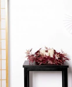 HIER_1220 6FT Artificial Silk Maple Fall Leaf Garland, Hanging Vine, Fall Decor - Burgundy Plant Garlands