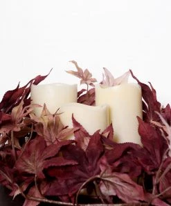 HIER_1220 6FT Artificial Silk Maple Fall Leaf Garland, Hanging Vine, Fall Decor - Burgundy Plant Garlands