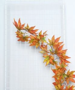HIER_1220 6FT Artificial Silk Maple Fall Leaf Garland, Hanging Vine, Fall Decor - Orange 23 HIER_1220 6FT Artificial Silk Maple Fall Leaf Garland, Hanging Vine, Fall Decor - Orange