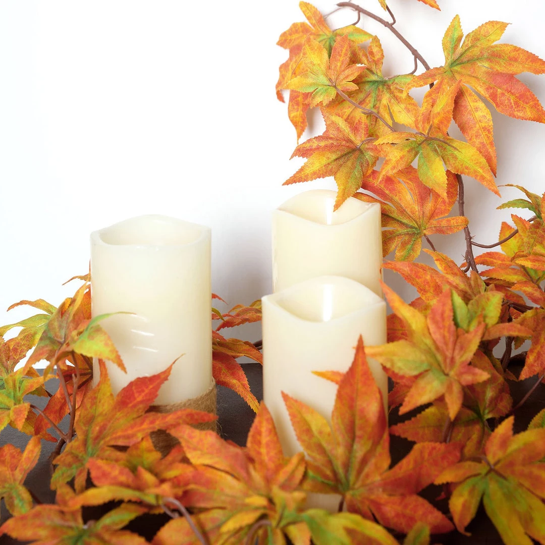 HIER_1220 6FT Artificial Silk Maple Fall Leaf Garland, Hanging Vine, Fall Decor - Orange 9 HIER_1220 6FT Artificial Silk Maple Fall Leaf Garland, Hanging Vine, Fall Decor - Orange