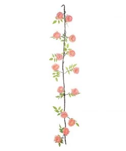 HIER_1210 Artificial Flowers 6FT | Blush | 14 Flowers Silk Peony Garland | Bendable Wire Vines | Artificial Flower Garlands