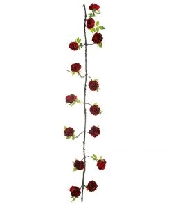 HIER_1210 6FT | Burgundy | 14 Flowers Silk Peony Garland | Bendable Wire Vines | Artificial Flower Garlands 31 HIER_1210 6FT | Burgundy | 14 Flowers Silk Peony Garland | Bendable Wire Vines | Artificial Flower Garlands