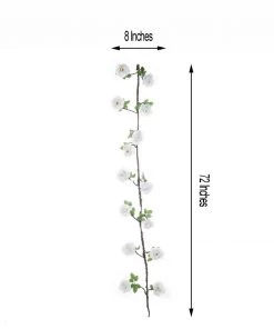 HIER_1210 Artificial Flowers 6FT | White | 14 Flowers Silk Peony Garland | Bendable Wire Vines | Artificial Flower Garlands 23 HIER_1210 Artificial Flowers 6FT | White | 14 Flowers Silk Peony Garland | Bendable Wire Vines | Artificial Flower Garlands