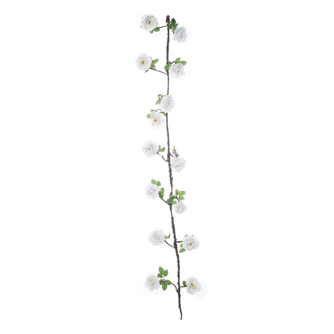 HIER_1210 Artificial Flowers 6FT | White | 14 Flowers Silk Peony Garland | Bendable Wire Vines | Artificial Flower Garlands 17 HIER_1210 Artificial Flowers 6FT | White | 14 Flowers Silk Peony Garland | Bendable Wire Vines | Artificial Flower Garlands