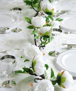 HIER_1210 Artificial Flowers 6FT | White | 14 Flowers Silk Peony Garland | Bendable Wire Vines | Artificial Flower Garlands 29 HIER_1210 Artificial Flowers 6FT | White | 14 Flowers Silk Peony Garland | Bendable Wire Vines | Artificial Flower Garlands