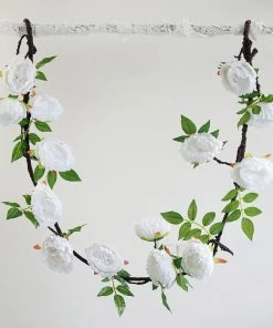 HIER_1210 Artificial Flowers 6FT | White | 14 Flowers Silk Peony Garland | Bendable Wire Vines | Artificial Flower Garlands 34 HIER_1210 Artificial Flowers 6FT | White | 14 Flowers Silk Peony Garland | Bendable Wire Vines | Artificial Flower Garlands