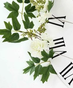 HIER_1210 Artificial Flowers 6FT | White | 7 Flowers | Silk Peony Garland | Bendable Wire Vines | Artificial Flower Garlands With Seeds And Leaves 21 HIER_1210 Artificial Flowers 6FT | White | 7 Flowers | Silk Peony Garland | Bendable Wire Vines | Artificial Flower Garlands With Seeds And Leaves