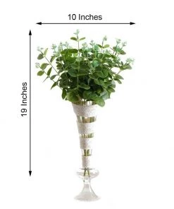 HIER_1600 2 Bushes | 19'' Light Green Eucalyptus Sprays Artificial Plants