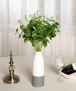 HIER_1600 2 Bushes | 19'' Light Green Eucalyptus Sprays Artificial Plants