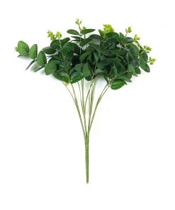 HIER_1600 2 Bushes | 19'' Tall Dark Green Artificial Eucalyptus Sprays 18 HIER_1600 2 Bushes | 19'' Tall Dark Green Artificial Eucalyptus Sprays