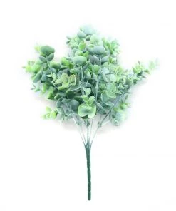 HIER_1600 3 Bushes - 14" Frosted Green Flexible Artificial Eucalyptus Stems - UV Protected Artificial Outdoor Plant Artificial Plants 18 HIER_1600 3 Bushes - 14