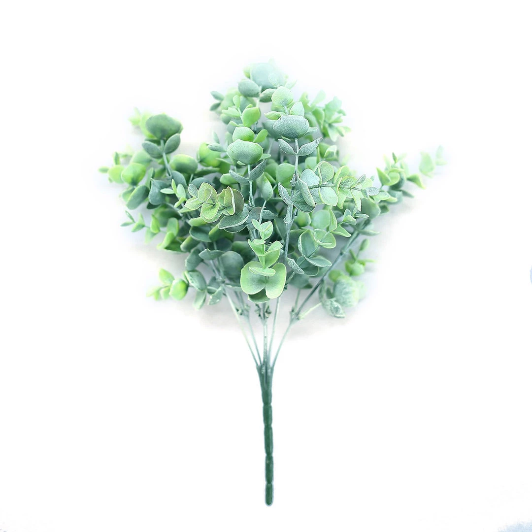 HIER_1600 3 Bushes - 14" Frosted Green Flexible Artificial Eucalyptus Stems - UV Protected Artificial Outdoor Plant Artificial Plants 5 HIER_1600 3 Bushes - 14" Frosted Green Flexible Artificial Eucalyptus Stems - UV Protected Artificial Outdoor Plant Artificial Plants