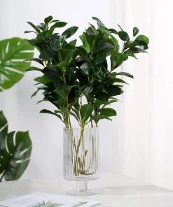 HIER_1150 Artificial Plants 2 Pack | 26" Artificial Green Lemon Leaf Stem, Faux Greenery Spray 20 HIER_1150 Artificial Plants 2 Pack | 26