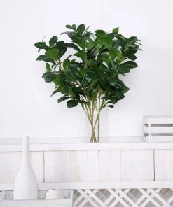 HIER_1150 Artificial Plants 2 Pack | 26" Artificial Green Lemon Leaf Stem, Faux Greenery Spray 23 HIER_1150 Artificial Plants 2 Pack | 26