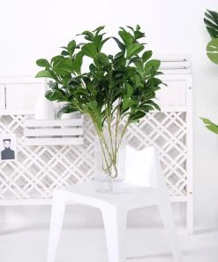 HIER_1150 Artificial Plants 2 Pack | 26" Artificial Green Lemon Leaf Stem, Faux Greenery Spray 25 HIER_1150 Artificial Plants 2 Pack | 26