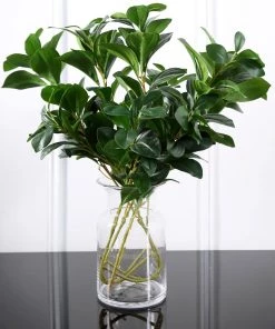 HIER_1150 Artificial Plants 2 Pack | 26" Artificial Green Lemon Leaf Stem, Faux Greenery Spray