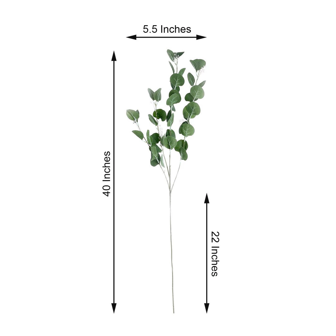 HIER_1150 2 Bushes | 40" Green Artificial Eucalyptus Stems, Silver Dollar Eucalyptus Leaves Spray Artificial Plants 8 HIER_1150 2 Bushes | 40" Green Artificial Eucalyptus Stems, Silver Dollar Eucalyptus Leaves Spray Artificial Plants