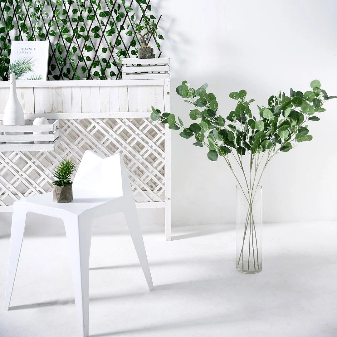 HIER_1150 2 Bushes | 40" Green Artificial Eucalyptus Stems, Silver Dollar Eucalyptus Leaves Spray Artificial Plants 9 HIER_1150 2 Bushes | 40" Green Artificial Eucalyptus Stems, Silver Dollar Eucalyptus Leaves Spray Artificial Plants