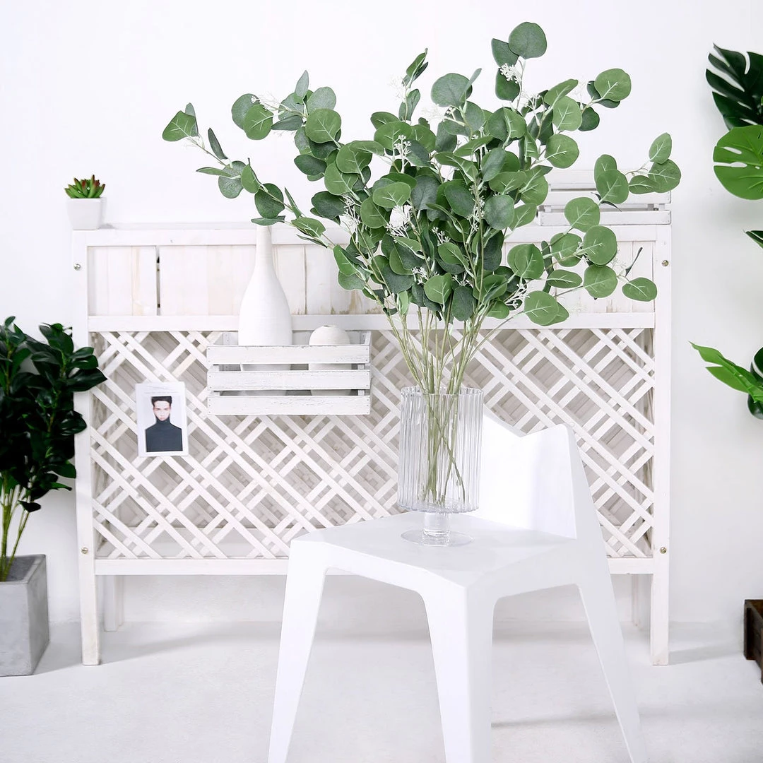 HIER_1150 2 Bushes | 40" Green Artificial Eucalyptus Stems, Silver Dollar Eucalyptus Leaves Spray Artificial Plants 14 HIER_1150 2 Bushes | 40" Green Artificial Eucalyptus Stems, Silver Dollar Eucalyptus Leaves Spray Artificial Plants