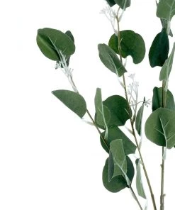 HIER_1150 2 Bushes | 40" Green Artificial Eucalyptus Stems, Silver Dollar Eucalyptus Leaves Spray Artificial Plants