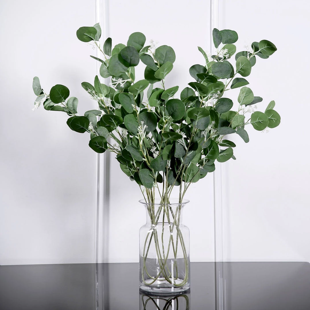 HIER_1150 2 Bushes | 40" Green Artificial Eucalyptus Stems, Silver Dollar Eucalyptus Leaves Spray Artificial Plants 11 HIER_1150 2 Bushes | 40" Green Artificial Eucalyptus Stems, Silver Dollar Eucalyptus Leaves Spray Artificial Plants