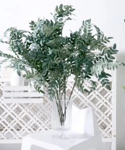 HIER_1150 2 Bushes | 42" Locust Leaf Spray, Artificial Greenery Stems - Frosted Green