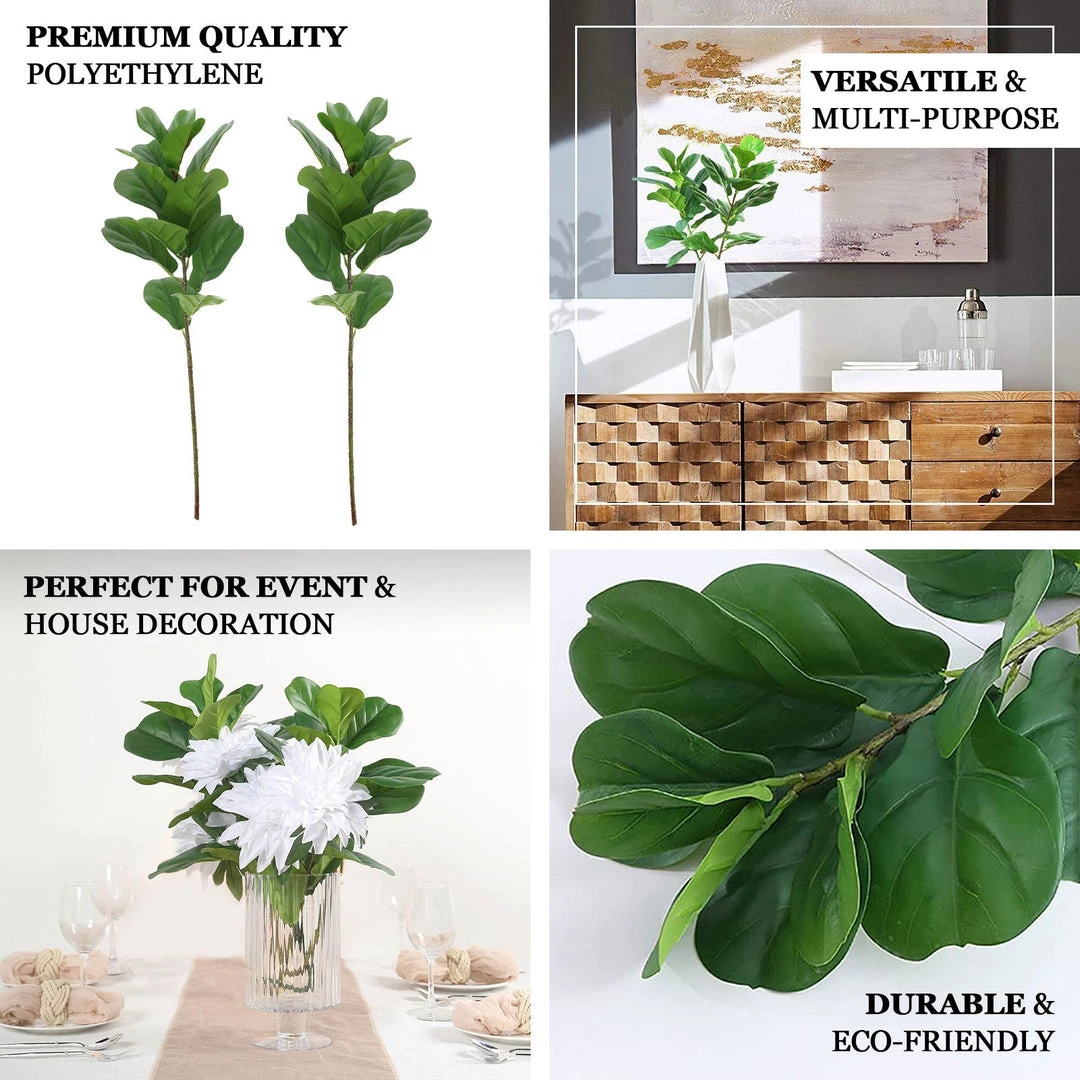HIER_1150 2 Pack | 30" Faux Fiddle Leaf Fig Tree, Artificial Ficus Lyrata Green Plant Indoor Home Office Decoration Artificial Plants 6 HIER_1150 2 Pack | 30" Faux Fiddle Leaf Fig Tree, Artificial Ficus Lyrata Green Plant Indoor Home Office Decoration Artificial Plants