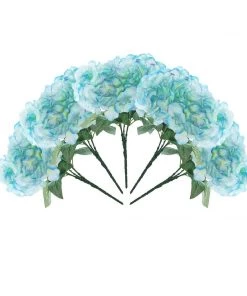 Silkflowersfactory Hydrangea Bush Artificial Silk Flowers - Blue
