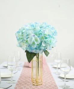 Silkflowersfactory Hydrangea Bush Artificial Silk Flowers - Blue