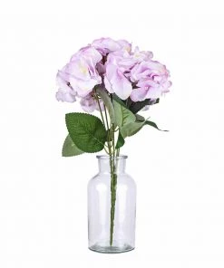 Silkflowersfactory Hydrangea Bush Artificial Silk Flowers - Lavender
