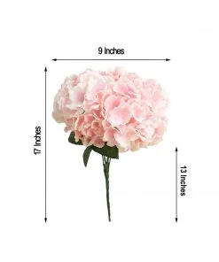 Silkflowersfactory Hydrangea Bush Artificial Silk Flowers - Blush Hydrangea Bushes