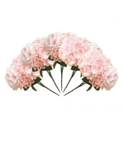 Silkflowersfactory Hydrangea Bush Artificial Silk Flowers - Blush Hydrangea Bushes