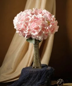 Silkflowersfactory Hydrangea Bush Artificial Silk Flowers - Blush Hydrangea Bushes