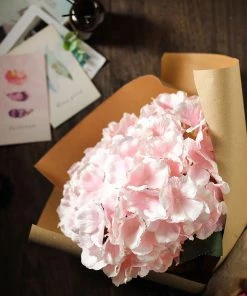 Silkflowersfactory Hydrangea Bush Artificial Silk Flowers - Blush Hydrangea Bushes