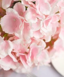 Silkflowersfactory Hydrangea Bush Artificial Silk Flowers - Blush Hydrangea Bushes
