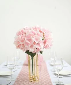 Silkflowersfactory Hydrangea Bush Artificial Silk Flowers - Blush Hydrangea Bushes
