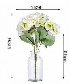 Silkflowersfactory Hydrangea Bushes Hydrangea Bush Artificial Silk Flowers - Lime Green