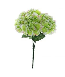 Silkflowersfactory Hydrangea Bushes Hydrangea Bush Artificial Silk Flowers - Lime Green