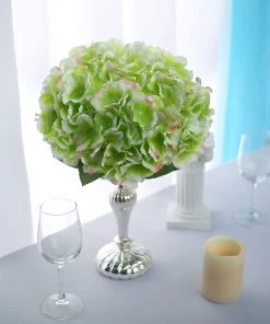 Silkflowersfactory Hydrangea Bushes Hydrangea Bush Artificial Silk Flowers - Lime Green