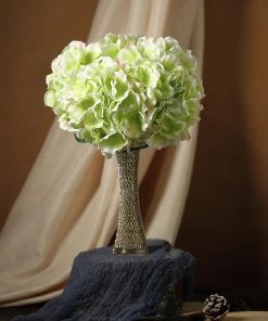 Silkflowersfactory Hydrangea Bushes Hydrangea Bush Artificial Silk Flowers - Lime Green