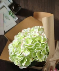 Silkflowersfactory Hydrangea Bushes Hydrangea Bush Artificial Silk Flowers - Lime Green