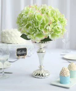 Silkflowersfactory Hydrangea Bushes Hydrangea Bush Artificial Silk Flowers - Lime Green
