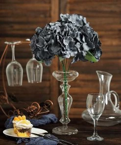 Silkflowersfactory Hydrangea Bush Artificial Silk Flowers - Charcoal Gray Hydrangea Bushes