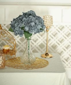 Silkflowersfactory Hydrangea Bush Artificial Silk Flowers - Charcoal Gray Hydrangea Bushes