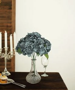 Silkflowersfactory Hydrangea Bush Artificial Silk Flowers - Charcoal Gray Hydrangea Bushes