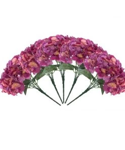 Silkflowersfactory Hydrangea Bush Artificial Silk Flowers - Lavender / Pink Hydrangea Bushes
